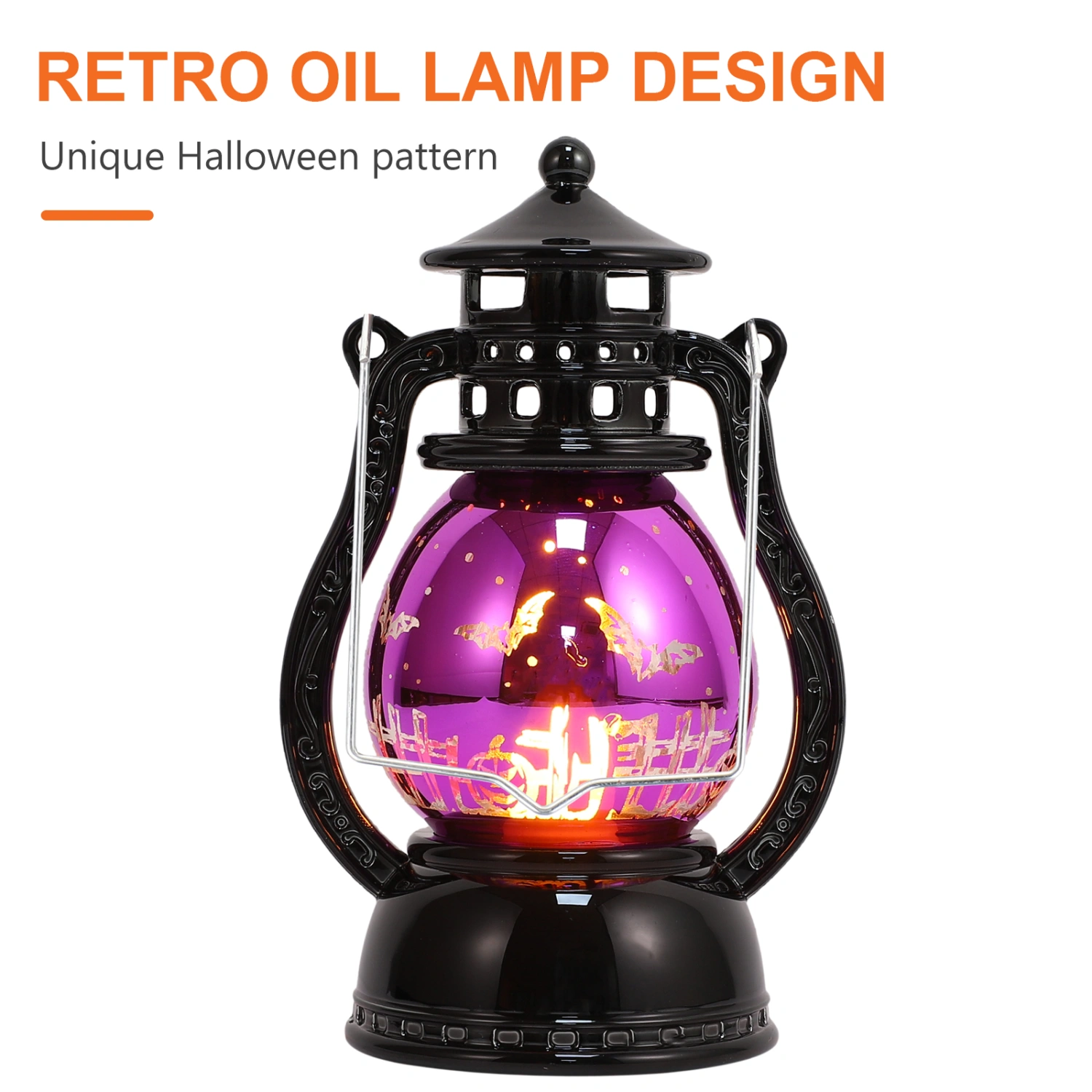 1Pc Halloween Simulation Oil Lamp Chic Home Decorations Party Supply Lamp Decor