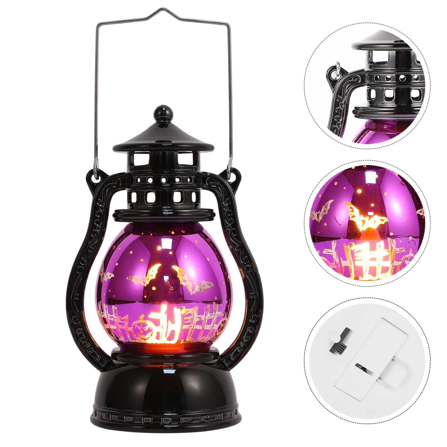 1Pc Halloween Simulation Oil Lamp Chic Home Decorations Party Supply Lamp Decor