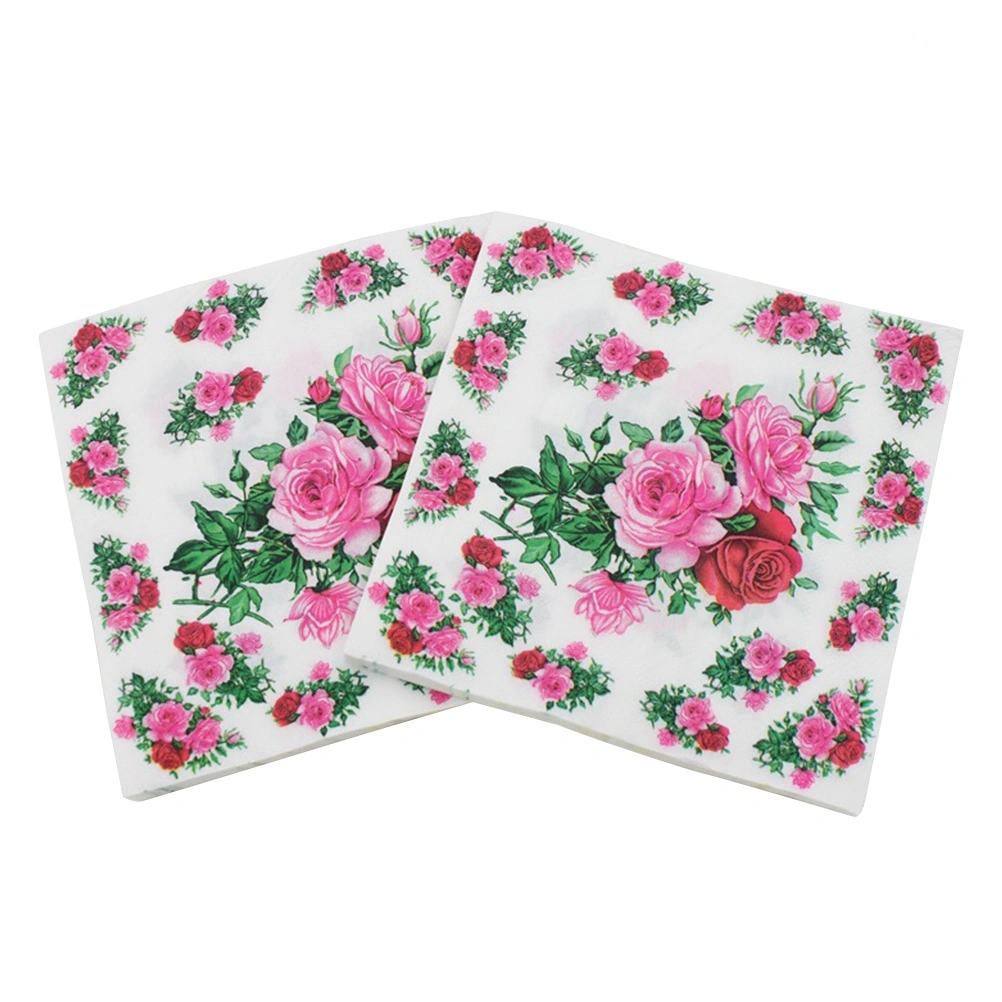20Pcs Flower Lunch Napkin Floral Printed Napkin Paper for Wedding Birthday Baby Shower Dinner 33x33cm