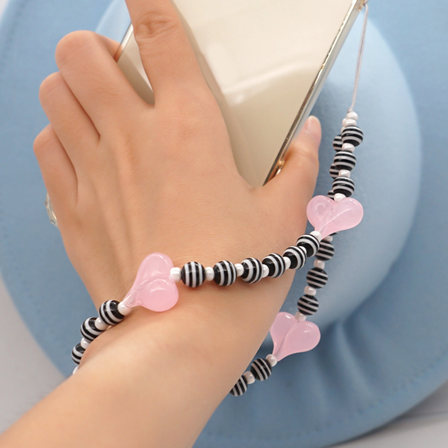 Bohemian Style Phone Heart Chains Hanging Cellphone Chain Pendant Anti-lost Lanyard