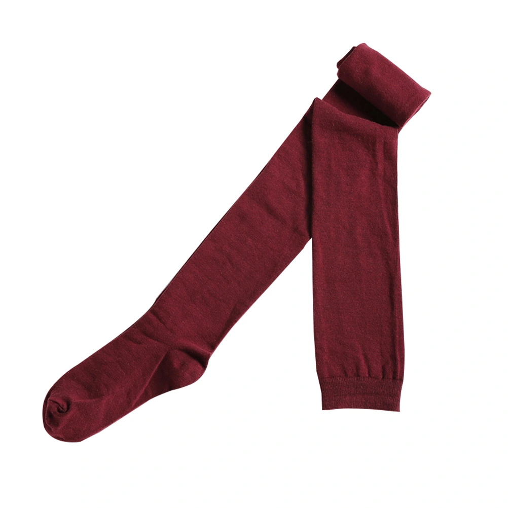 Women Thigh Cotton Socks Over the Knee Long High Socks Autumn Winter Super Long Female Socks High Cotton Socks (Wine Red)