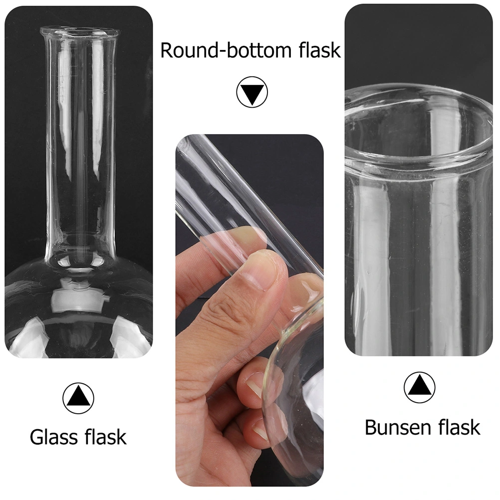 2pcs Round Bottom Glass Flask Science Experiment Flask School Glass Flask