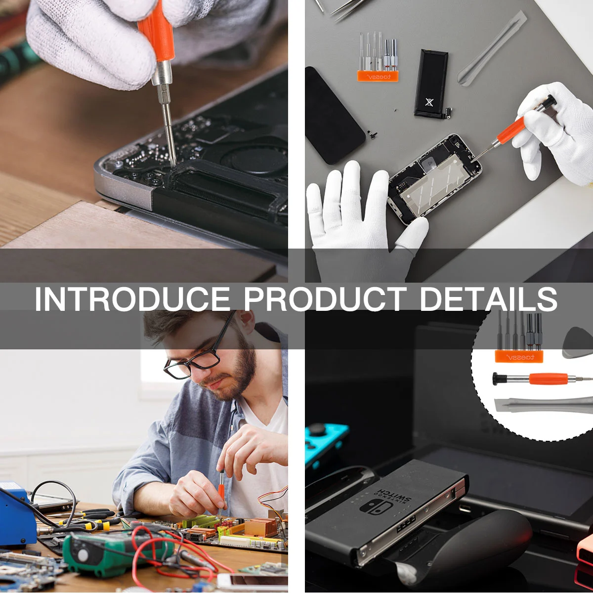 9Pcs Screwdriver Set Repair Tools Accessories Kit Compatible for Switch