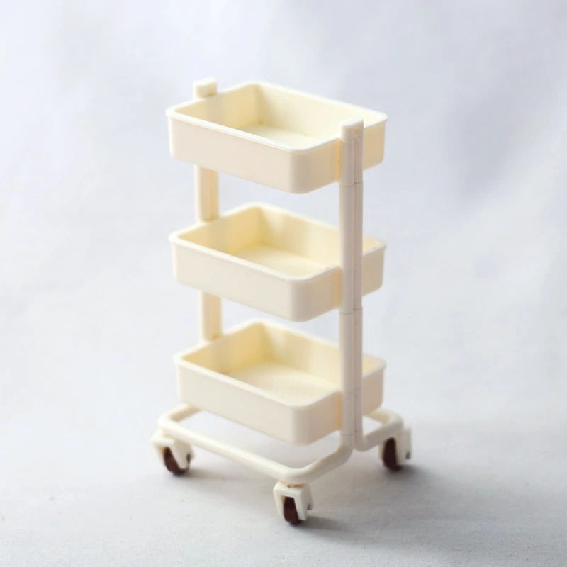 Doll House Cart Miniature Cart Model Mini Furniture 3-layer Cart Model Prop