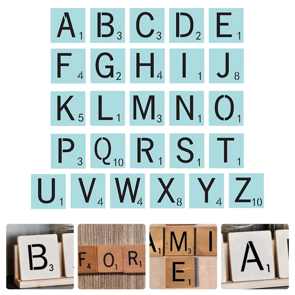 1 Set Spelling Game Toy English Letter Painting Template Alphabet Spelling Toy