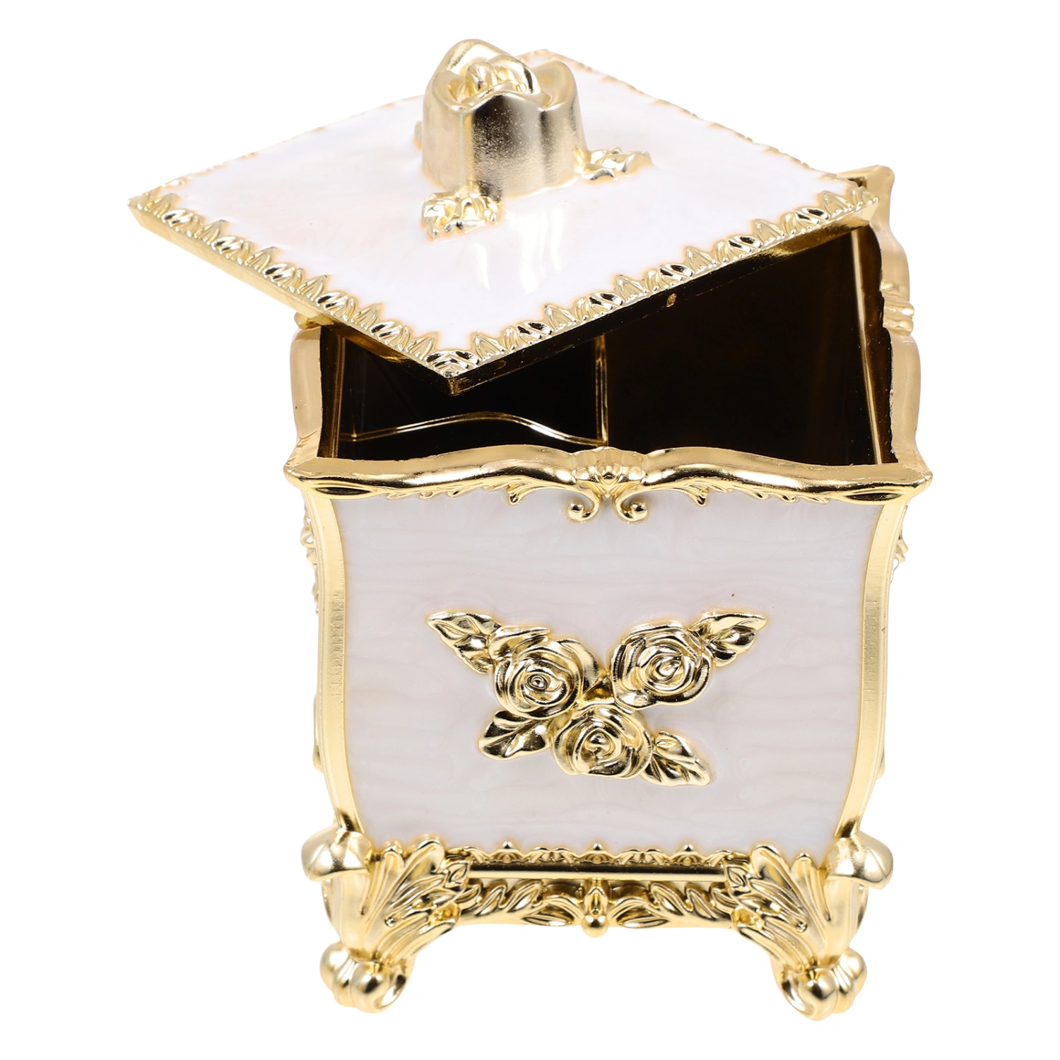 Household Cotton Pad Storage Box Flower Embossment Makeup Sponge Storage Box
