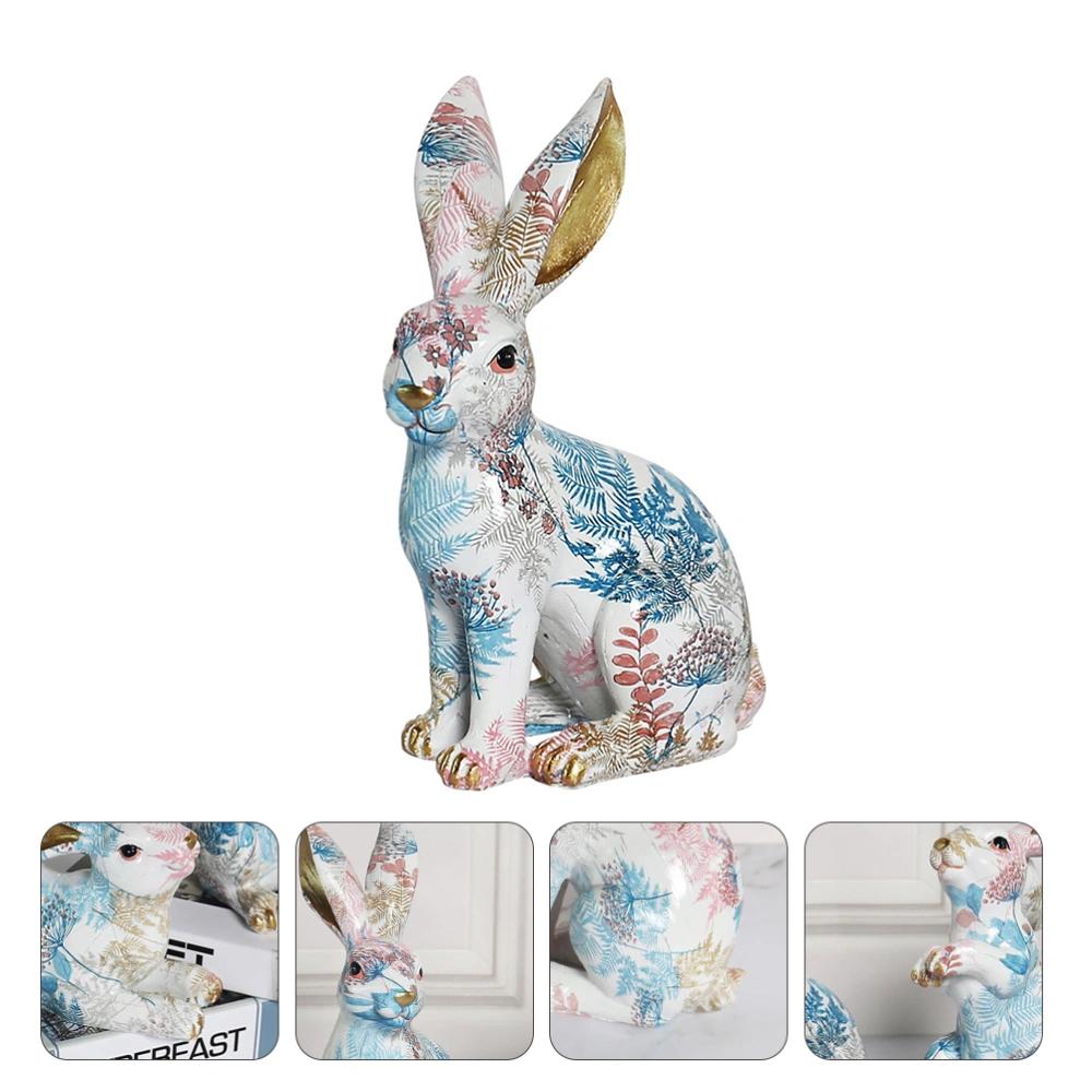 1Pc Lovely Rabbit Model Ornament Creative Gift Rabbit Artware Decor Random Style