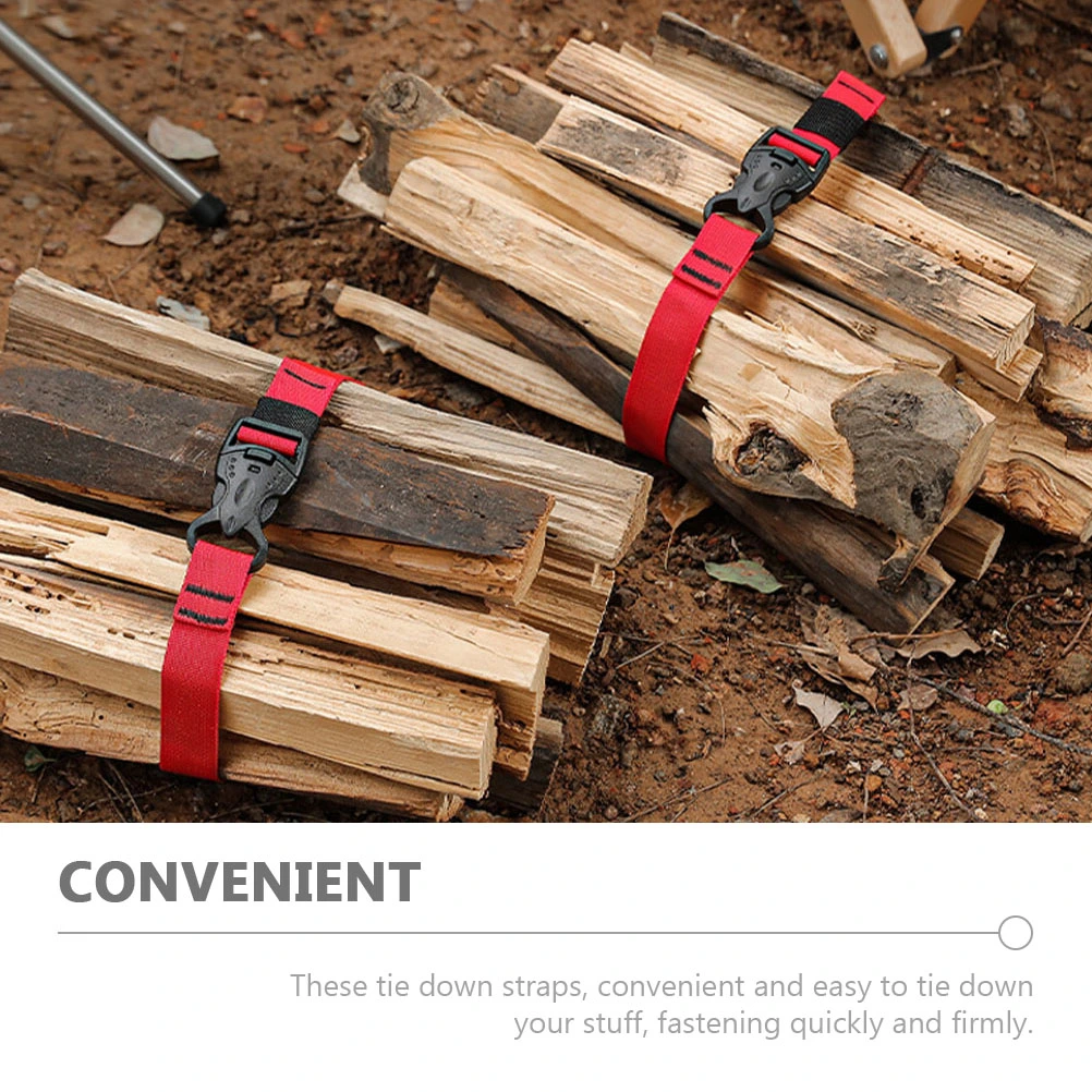 2Pcs Outdoor Luggage Straps Wear-resistant Nylon Fixing Straps Buckle Design Camping Straps