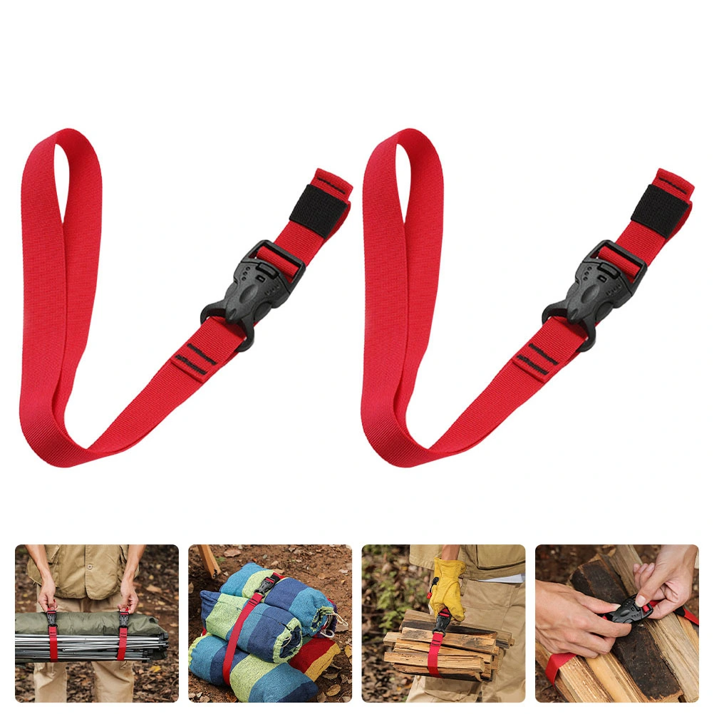 2Pcs Outdoor Luggage Straps Wear-resistant Nylon Fixing Straps Buckle Design Camping Straps