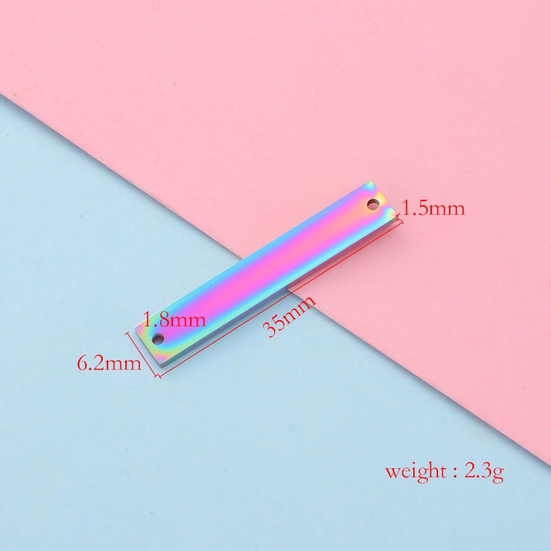10Pcs Stainless Steel Blank Stamping Tag Metal Name Tags Craft Making Keychain Decors