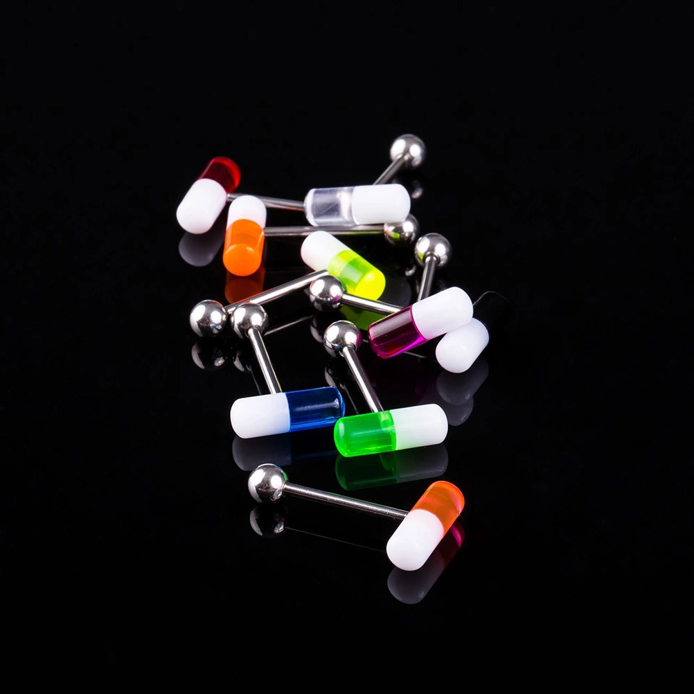 10Pcs Delicate Tongue Ring Piercings Jewelry Tongue Pin Body Jewelry for Woman