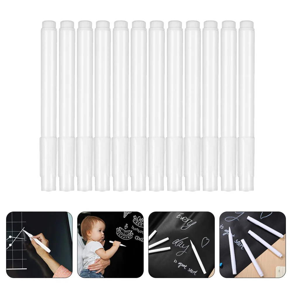 12Pcs Liquid Chalk Markers Erasable Blackboard Writing Pens Glass Chalkboard Chalk Markers