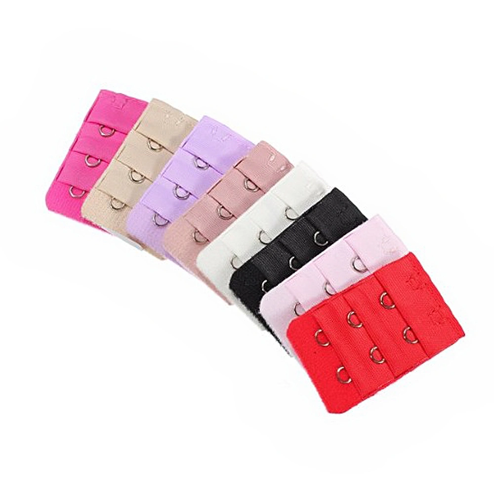 5pcs Ladies Women Elastic Bra Lingerie Extenders 2-Hooks 3 Rows Extension Straps (Random Color)