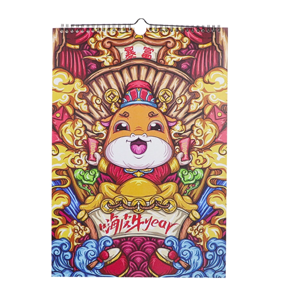 2021 Chinese Calendar for the Year of Ox Annual Schedules Wall Hanging Calendar