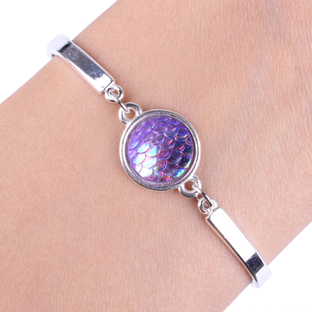 Mermaid Bracelet Bangle Fish Scale Bracelet Mermaid Jewelery Bracelet (Light Purple)