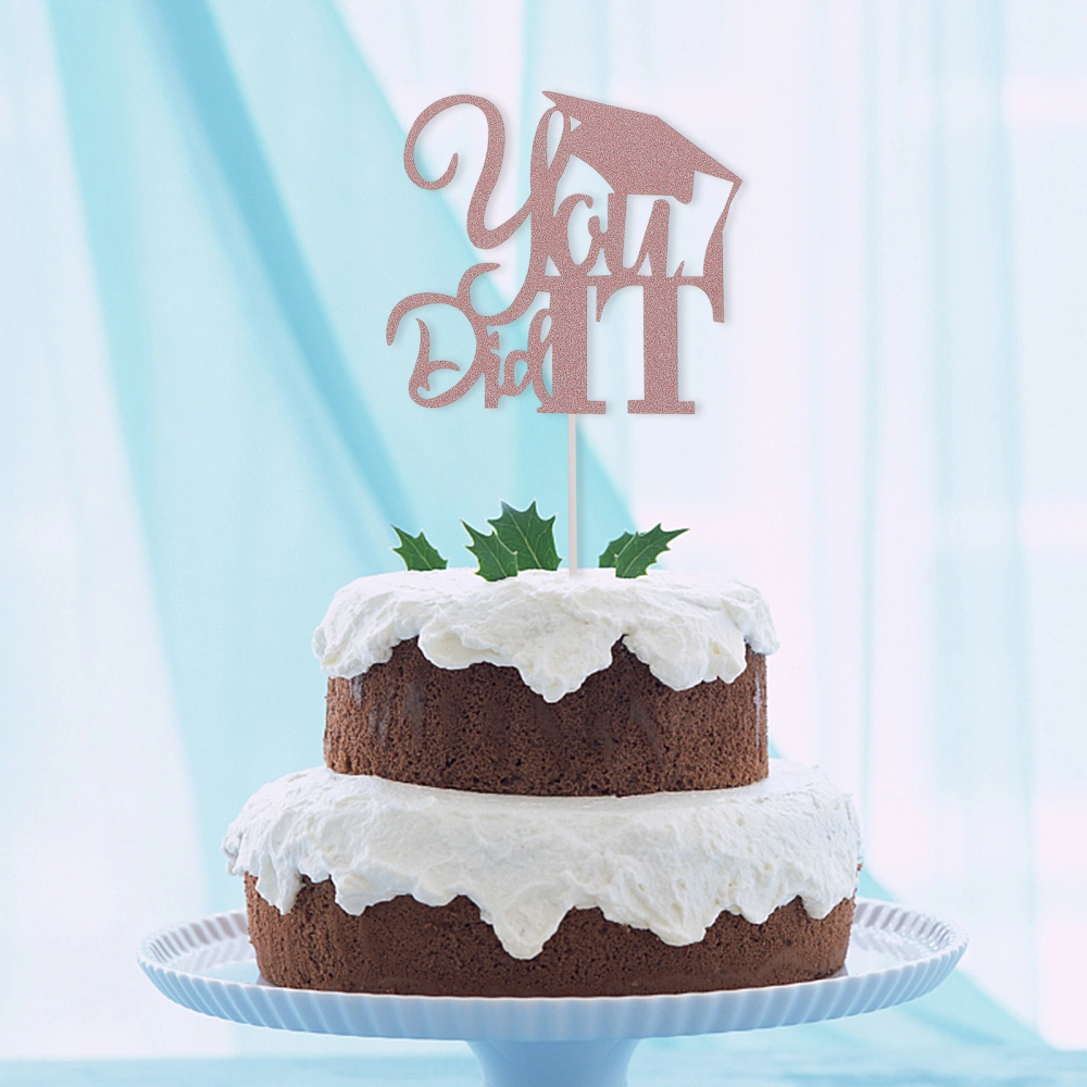 10pcs 2021 Graduation Party You Did It Cake Toppers Paper Cake Toppers