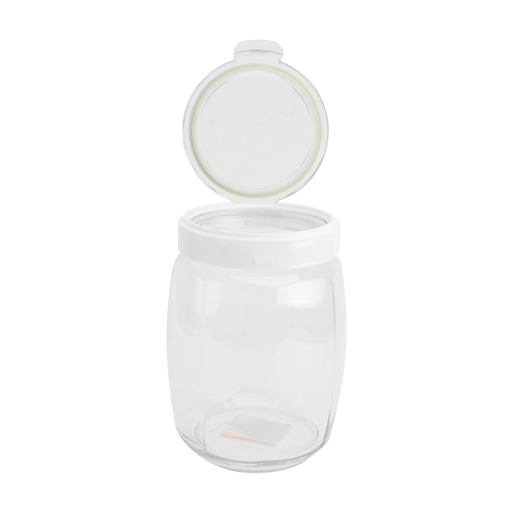 1500ML Glass Storage Tank Airtight Storage Jar Sealed Tea Canister Multifunctional Storage Jar（White）