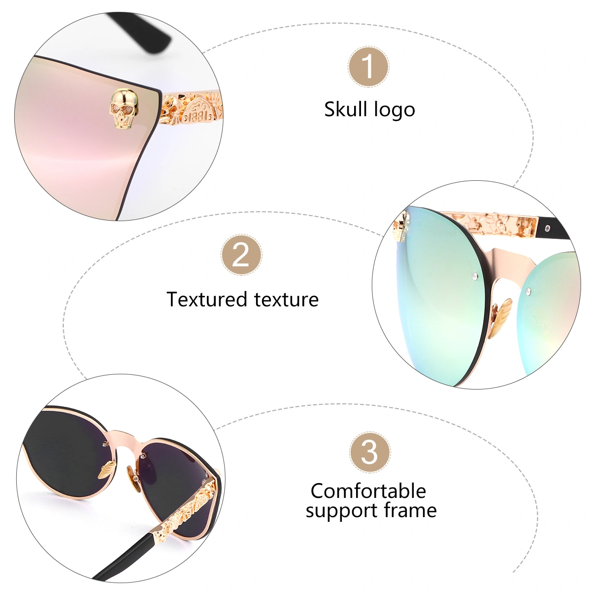 1pc Stylish Sunglasses Fashion Sun Eyeglasses Ultraviolet-proof Sunglasses