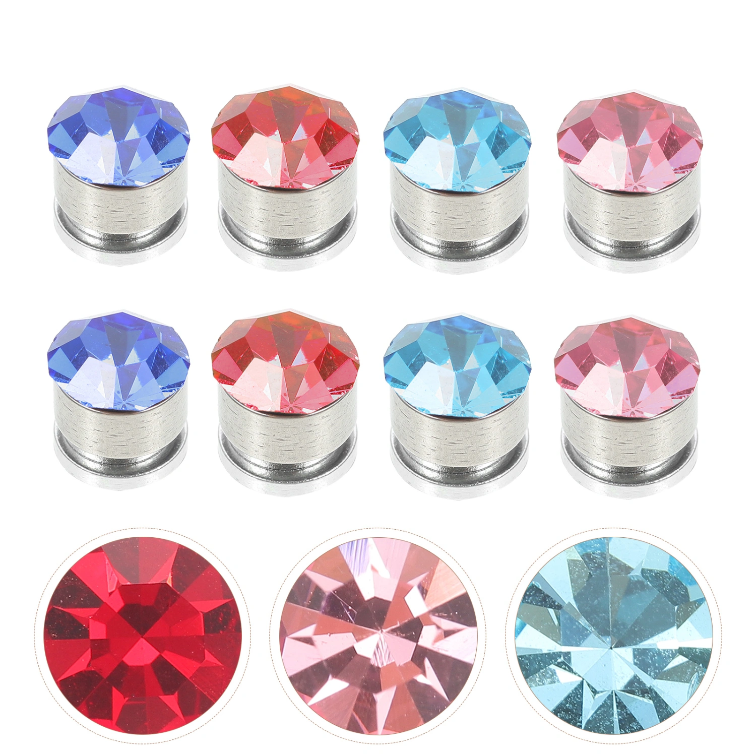 4 Pairs of Decorative Magnetic Earrings Delicate Fake Earrings Metal Magnet Earrings