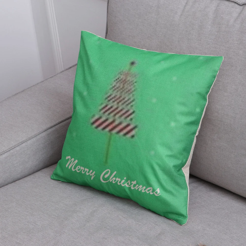 45x45cm Christmas Throw Pillow Case Square Single Side Cushion Cover for Outdoor Indoor Sofa Car Living Room Bedroom