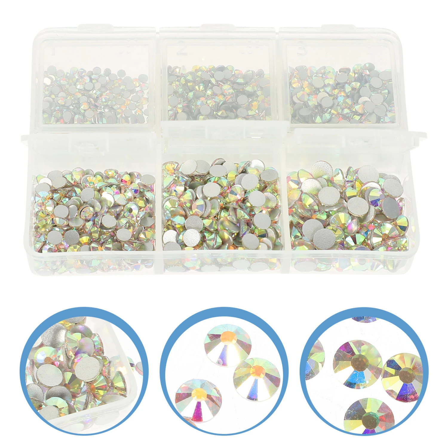 1 Set Shiny Nail Art Rhinestones Flatback Glass Charms Glass Rhinestones Kit for DIY Projects