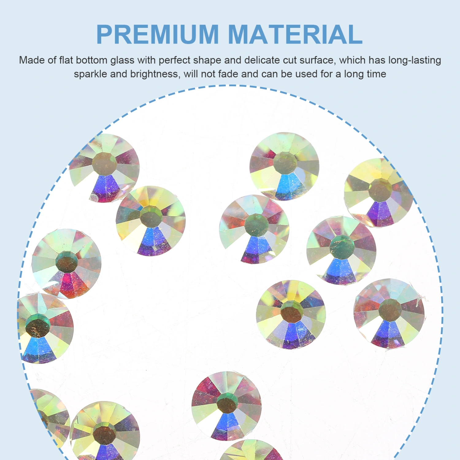 1 Set Shiny Nail Art Rhinestones Flatback Glass Charms Glass Rhinestones Kit for DIY Projects