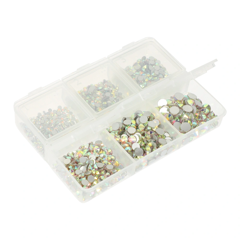 1 Set Shiny Nail Art Rhinestones Flatback Glass Charms Glass Rhinestones Kit for DIY Projects