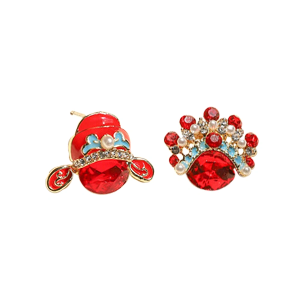 1 Pair Woman Chinese Style Earring Bride Bridegroom Design Eardrop Unique Earbob Creative Ear Stud