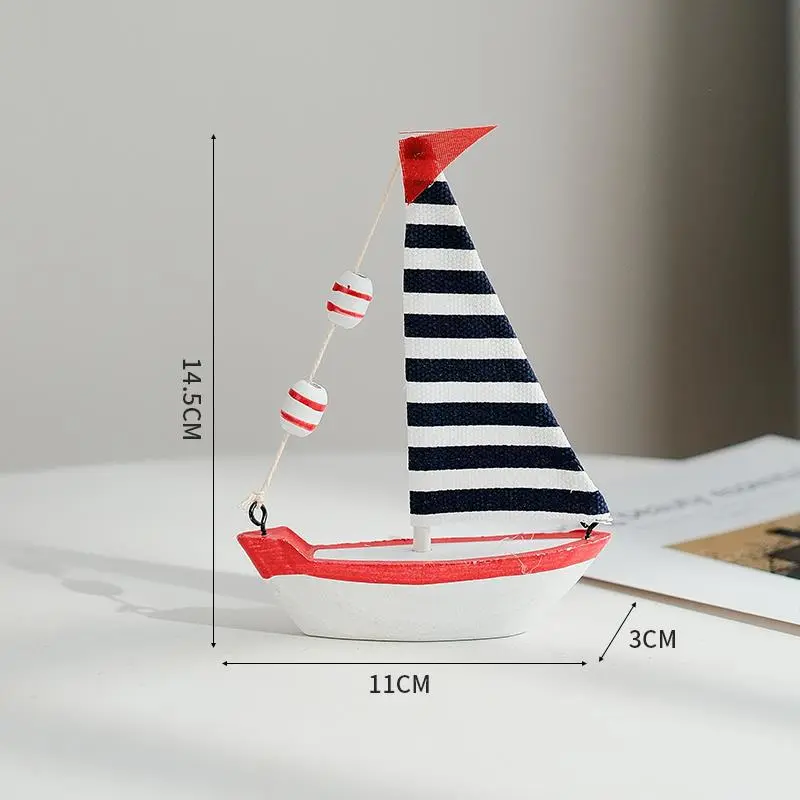 Sailboat Ornament Mediterranean Style Sailboat figurine Desktop Sailing Ship Statue