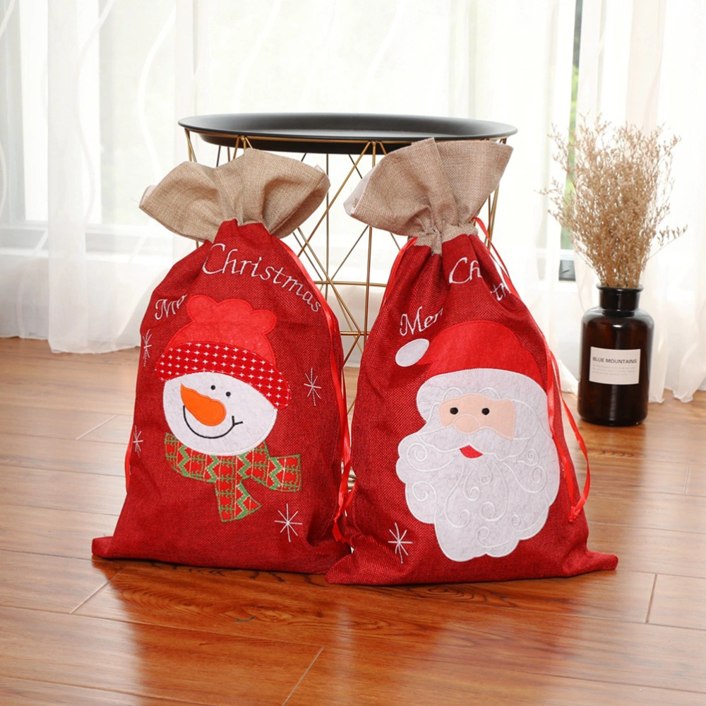 Cartoon Christmas Portable Candy Bags Thicken Fabric Handbag Snowman Santa Gift Bag Home Party Decorations (Santa Claus)