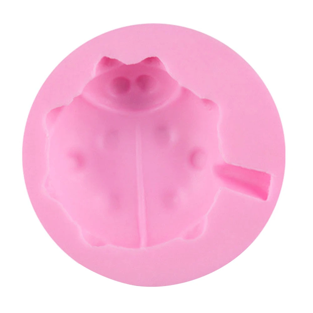 Silicone Ladybird Shape Chocolate Mold Cake Fondant Sugar Paste Craft Mould DIY Decoration Tool (Pink)