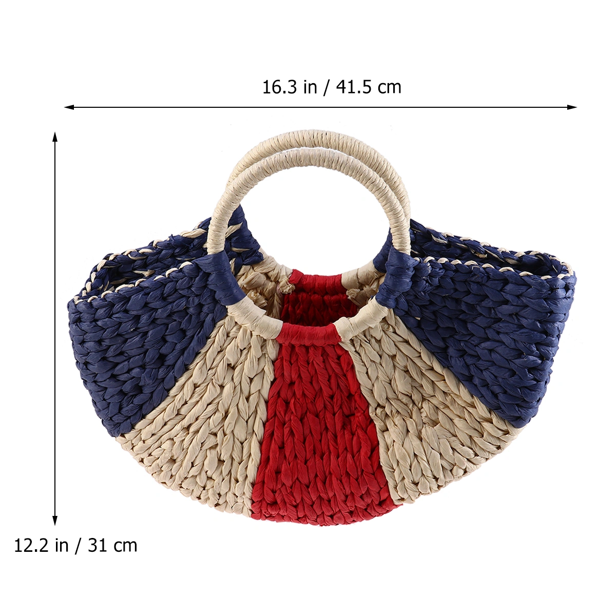 Handmade Moon-shaped Women's Handbag Summer Woven Beach Bag Fashion Ladies Straw Bags Travel Shopping Tote