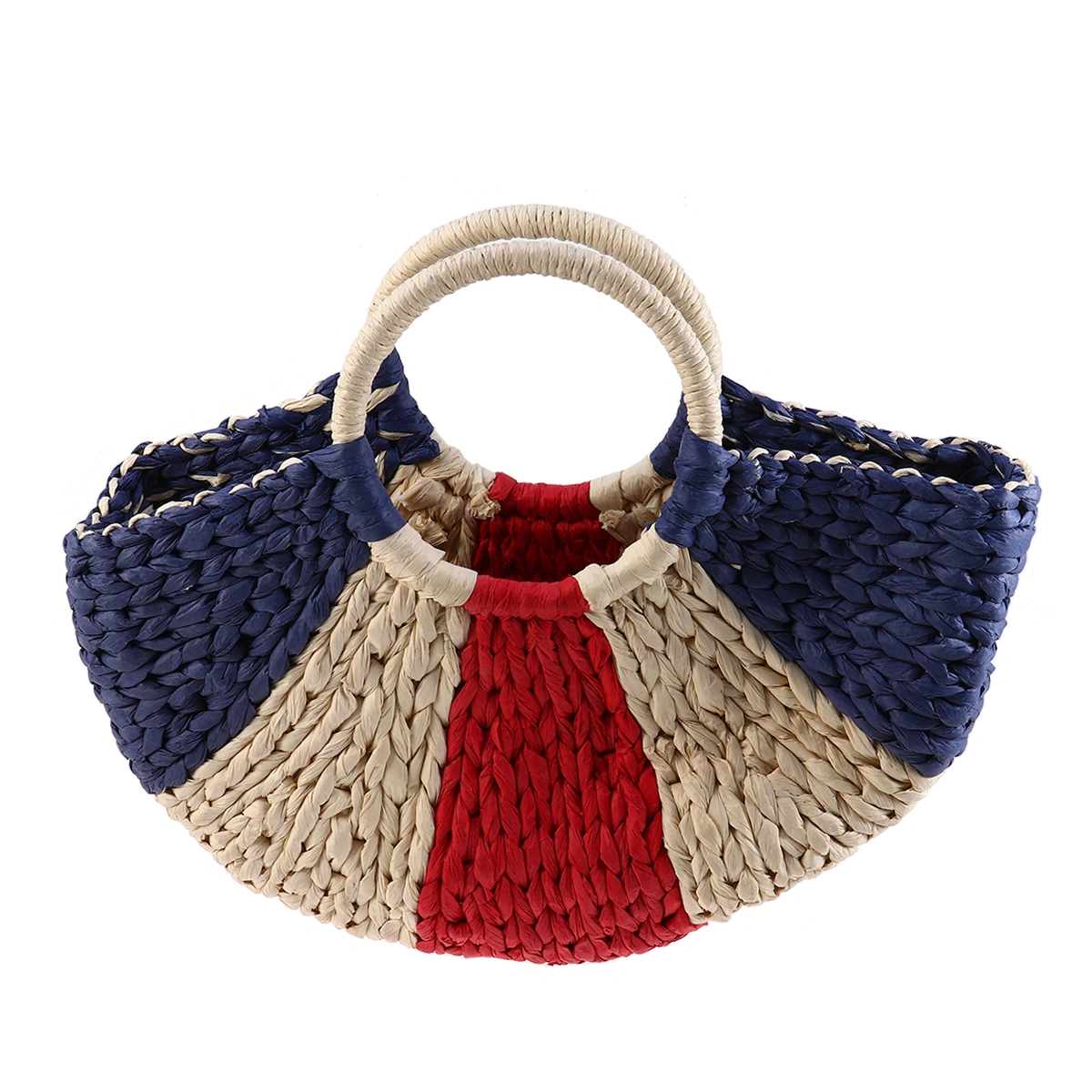 Handmade Moon-shaped Women's Handbag Summer Woven Beach Bag Fashion Ladies Straw Bags Travel Shopping Tote