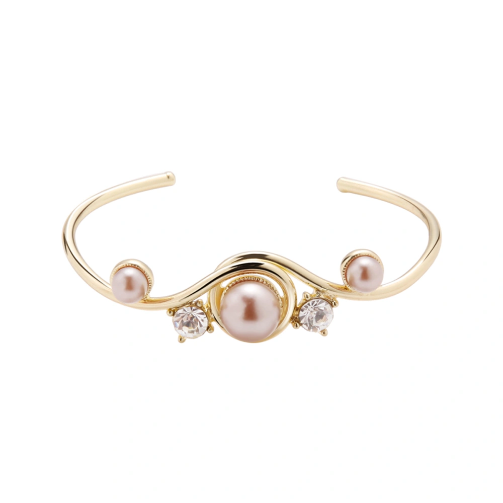 Pearl Open Bangle Bracelet Cuff For Women Bridal Wedding Jewelry