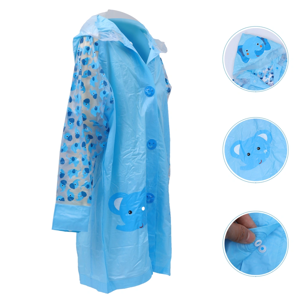 Kids Lovely Raincoat Cartoon Elephant Pattern Raincoat Students Rainwear