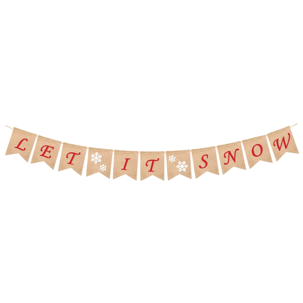 Fabric Christmas Banners Double Lines Wishes Signs for Party Decoration