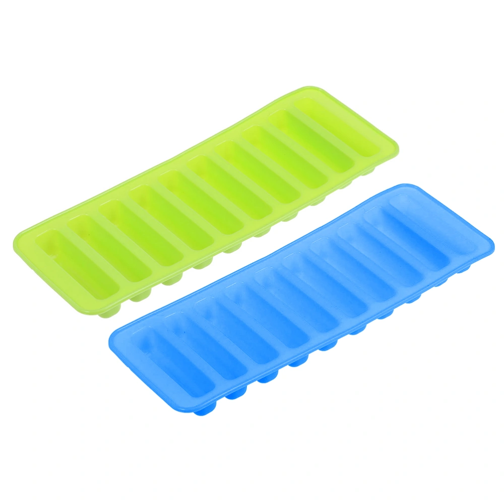 2pcs 10 Grid Silicone Ice Cube Trays Creative Baking Mold for Ice Cake Pudding(Random Color)