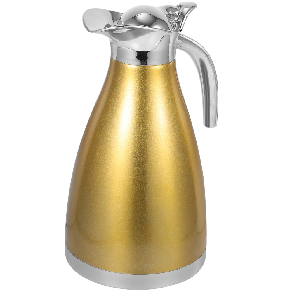 Stainless Steel Water Bottle Pot Insulated Kettle Thermal Bottle Household Water Container for Home Restaurant (Champagne 1.5L Single-layer Cold Water Pot)