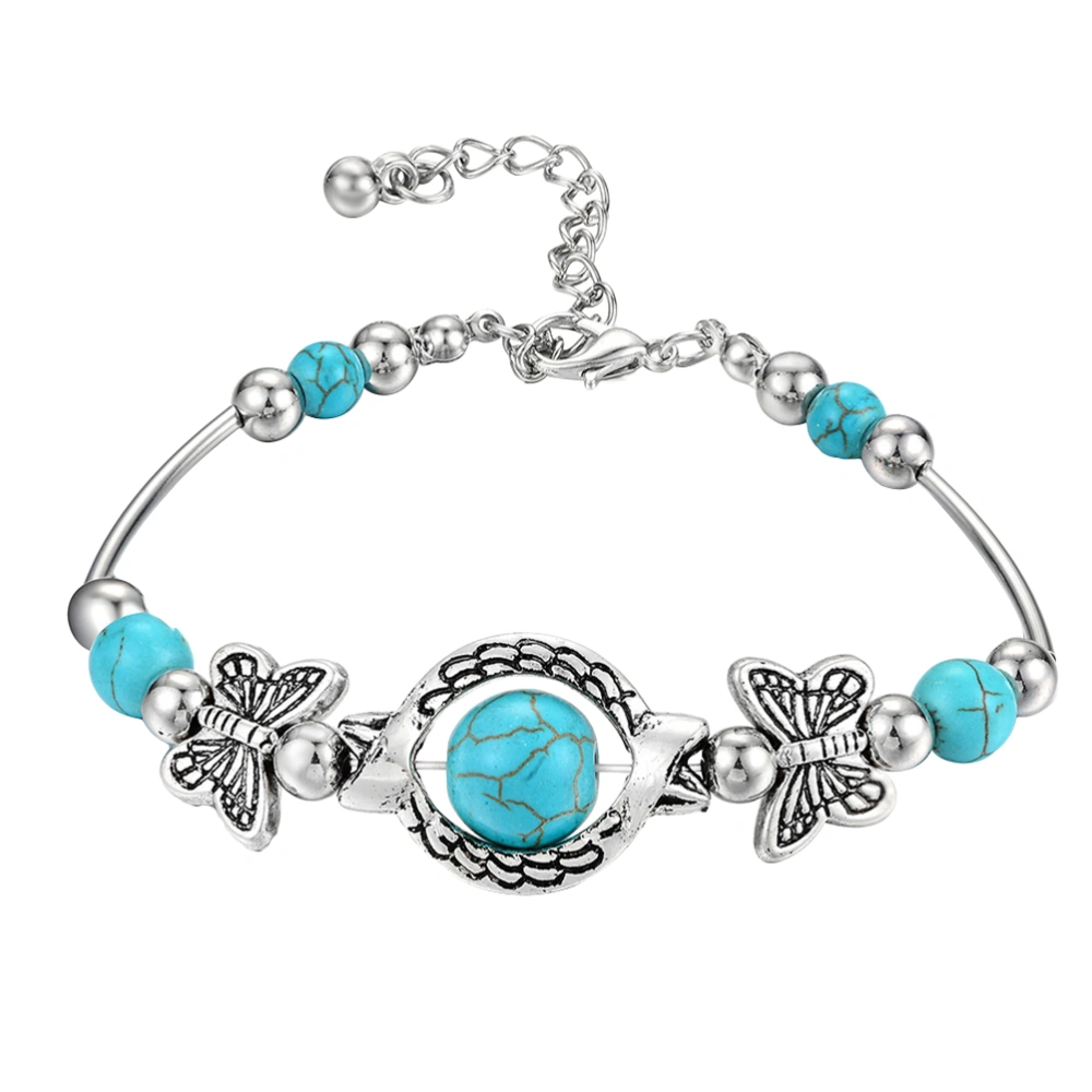 Women Bracelet Natural Stylish Micro-inlay Turquoise Hand Chain for Lady Girls