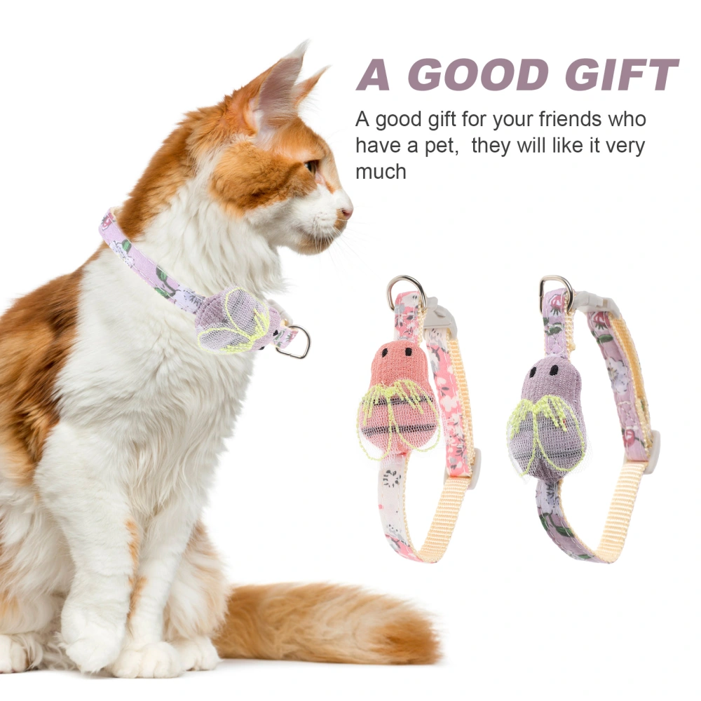 2PCS Pets Adjustable Collars Cats Neckties Bee Shape Cat Collars Pet Neckwears