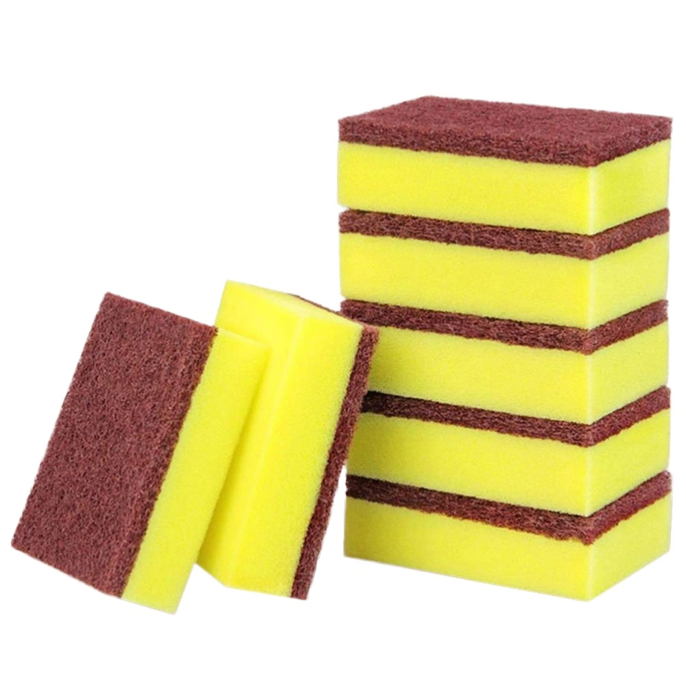 10pcs High-density Scrub Sponge Kitchen Dishwashing Sponge Scouring Pad Cleaning Pad Sponge Cloth