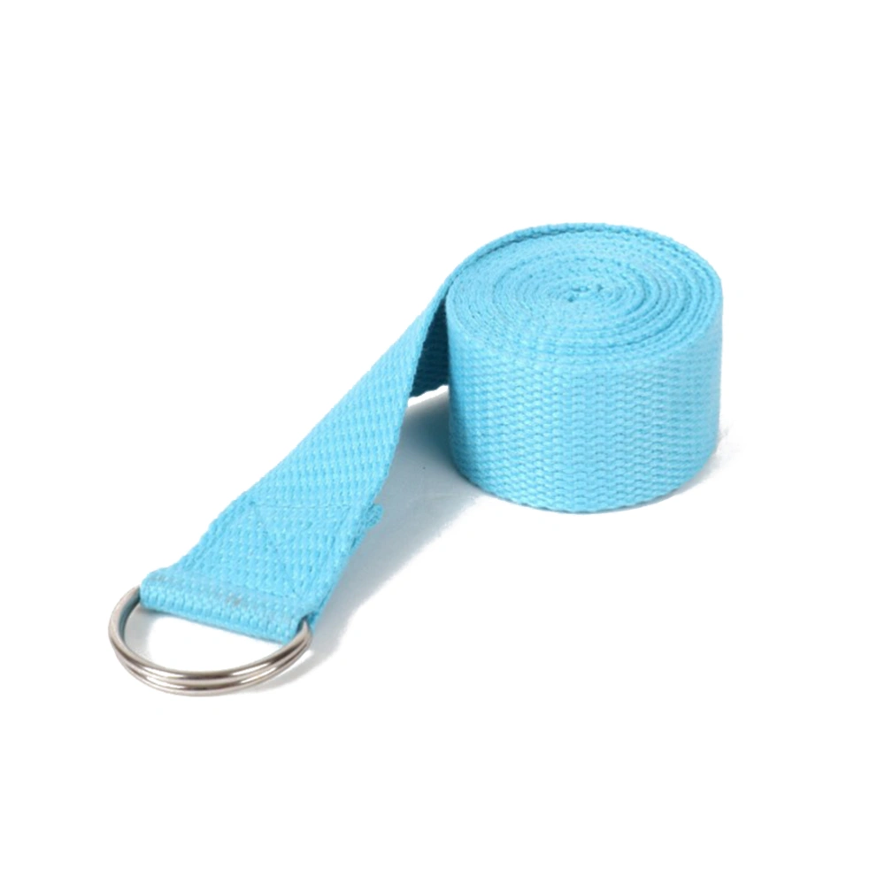 Yoga Strap Durable Cotton Exercise Straps with Adjustable D-Ring Buckle for Yoga Stretching General Fitness (Sky Blue)