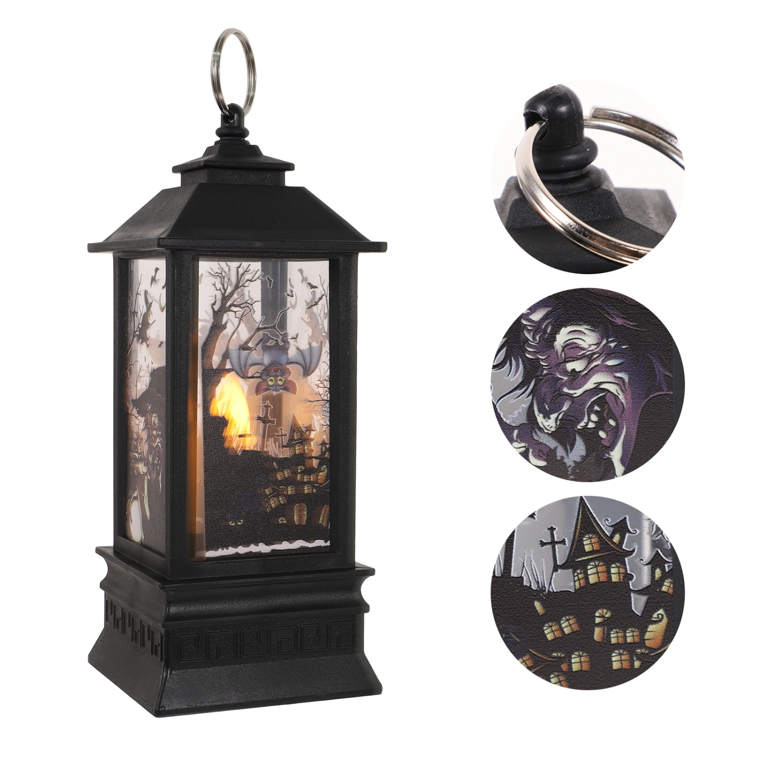 Glitter Flameless Candle Lights Witch Pattern Candle Night Lamps For Home Party Decoration Halloween Day Gift