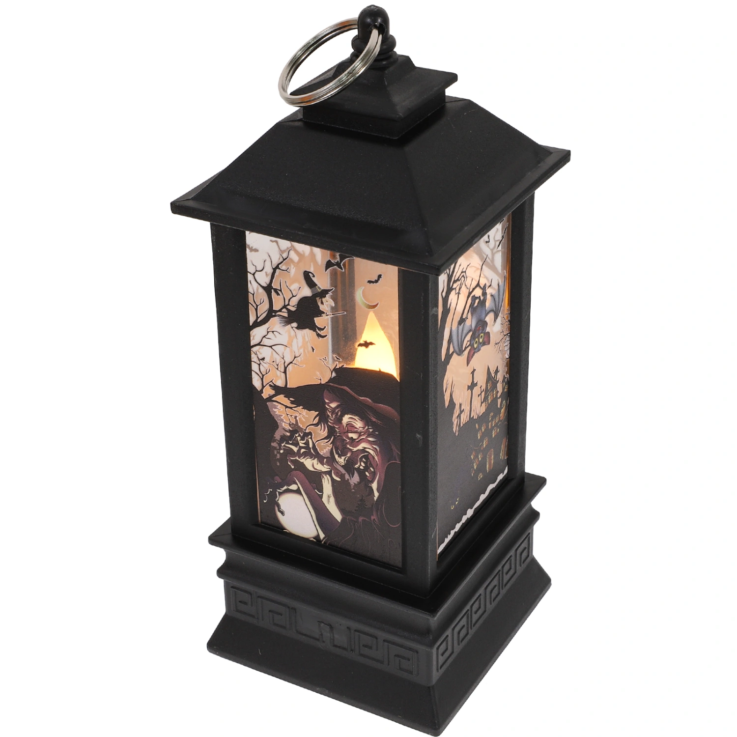 Glitter Flameless Candle Lights Witch Pattern Candle Night Lamps For Home Party Decoration Halloween Day Gift