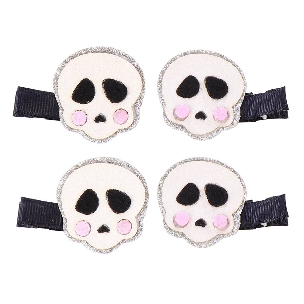 4Pcs Halloween Hair Clip Ghost Hairpin Children Headdress Skull Barrette