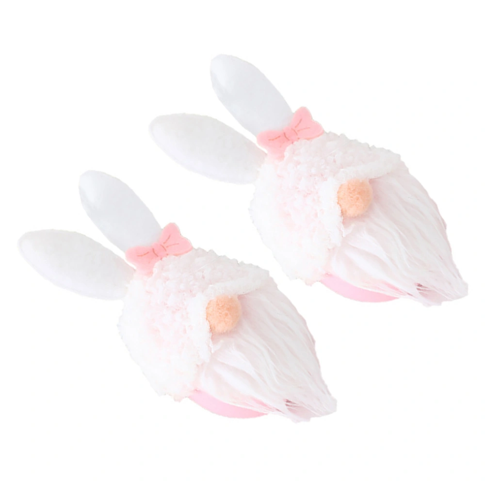 2Pcs Easter Egg Shell Hanging Gnome Dolls Rabbit Ear Faceless Doll Pendants