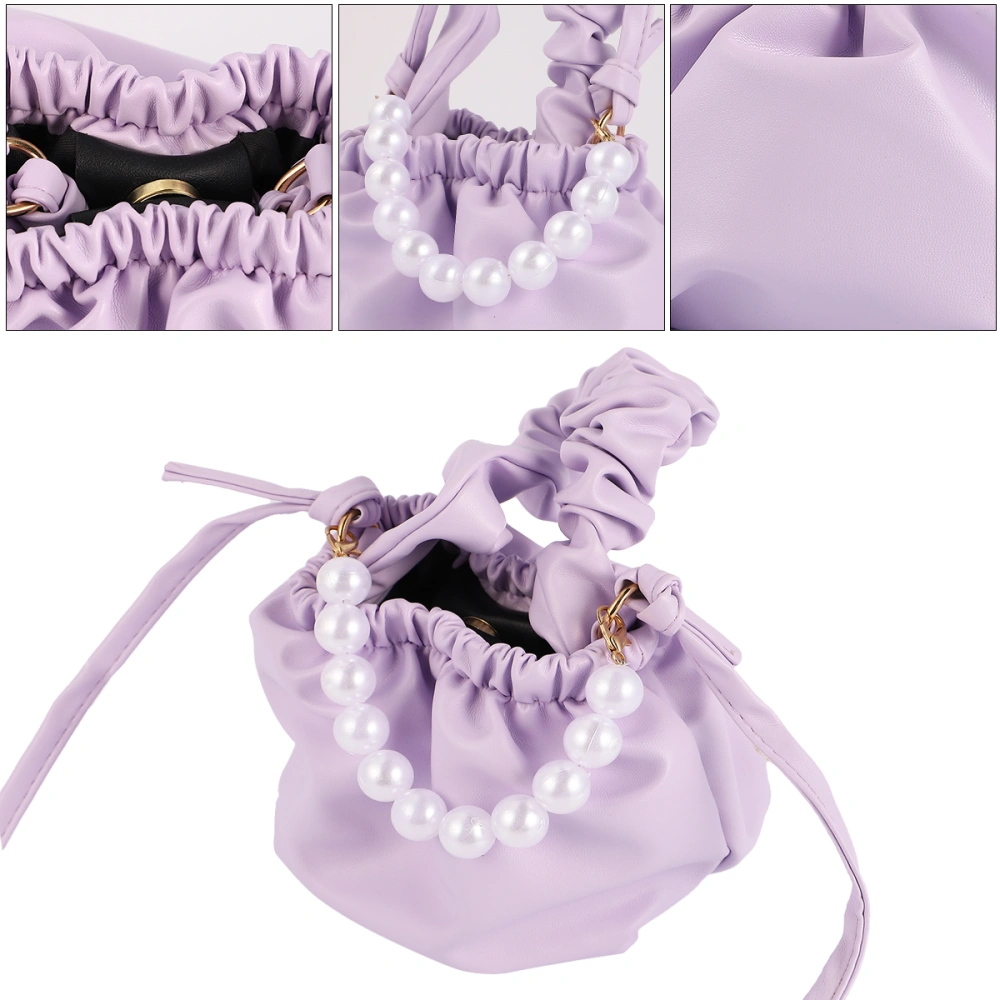 Pleated Shoulder Bag Chic Cloud Shaped Storage Bag Crossbody BagFashion Storage Pouch (Purple)