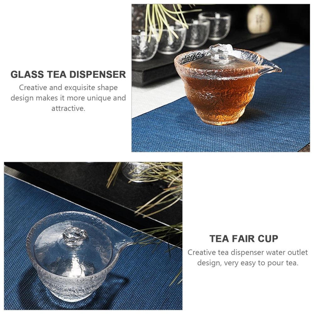 1 Set of Bright Side Tea Dispenser Household Glass Fair Cups (Transparent)