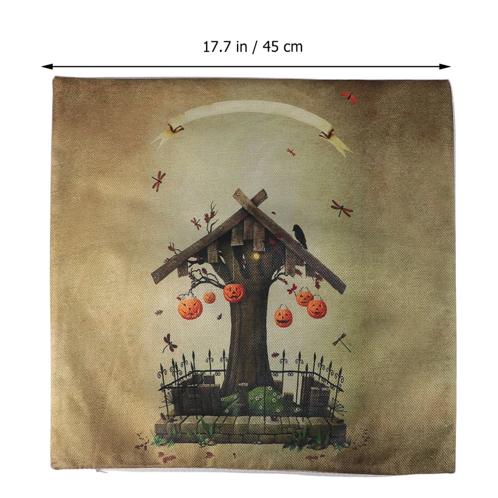 Halloween Pillow Case Creative Printed Pillow Case Cushion Cover for Home Sofa Coffee Library ((5)SXYM31)