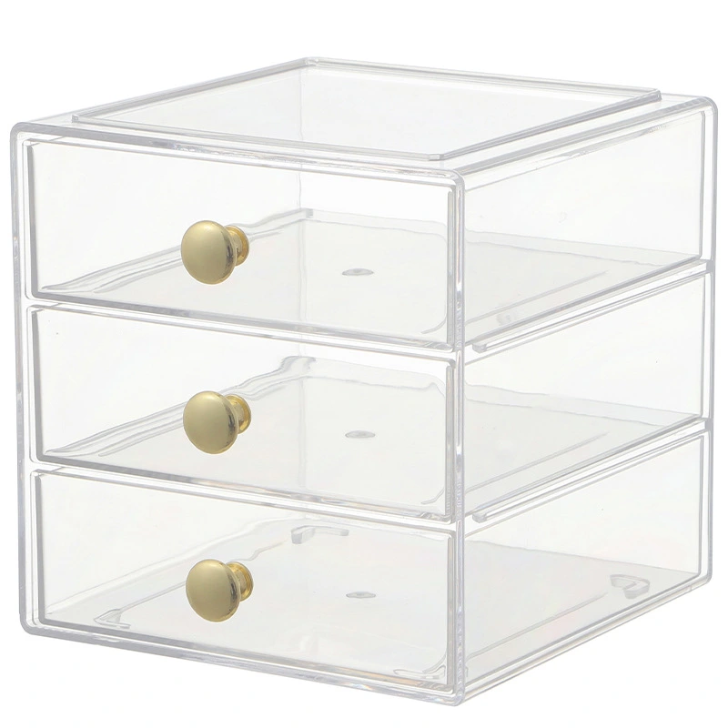 Drawer Type Storage Box Multi-layer Stackable Tabletop Organizer Clear Sundries Storage Box